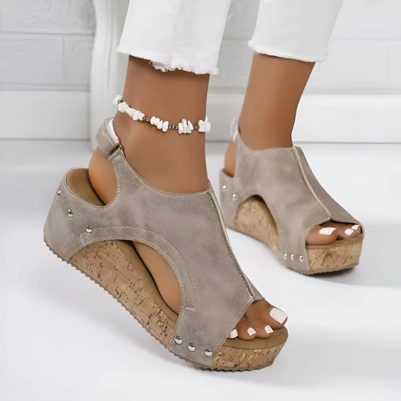 Open Toe Slingback Wedge Sandals