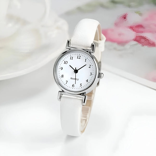 Women's Minimalist Quartz Watch with Leather Strap