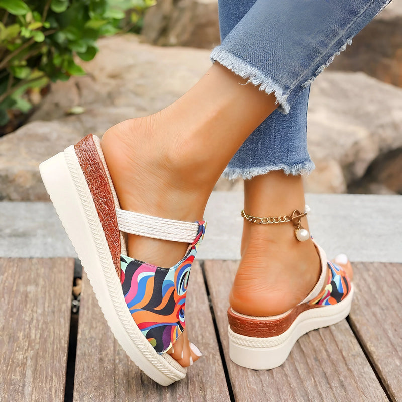 Colorful Women's Platform Wedge Sandals