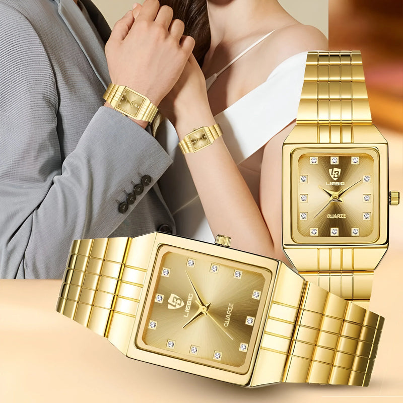 Golden Quartz Watch for Men and Women