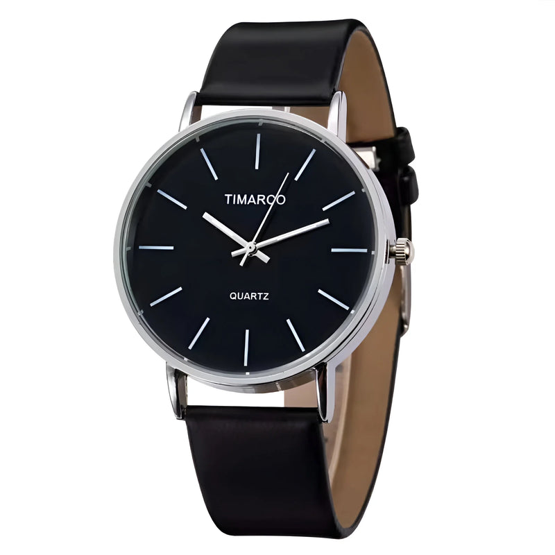 Women's Stylish Leather & Steel Quartz Watch