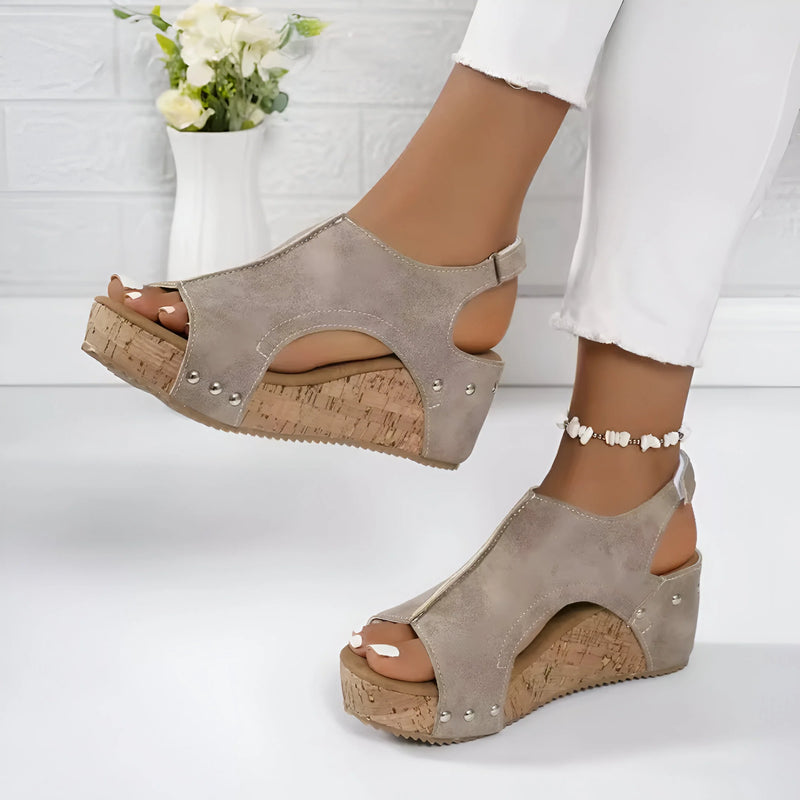 Open Toe Slingback Wedge Sandals