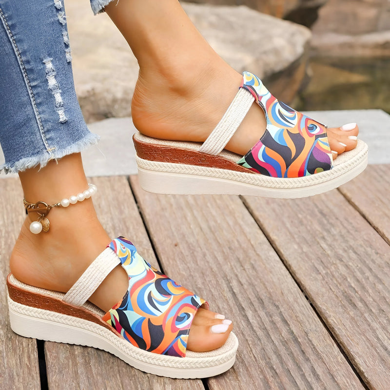 Colorful Women's Platform Wedge Sandals