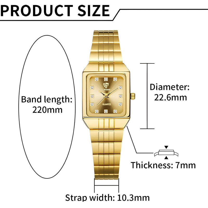 Golden Quartz Watch for Men and Women