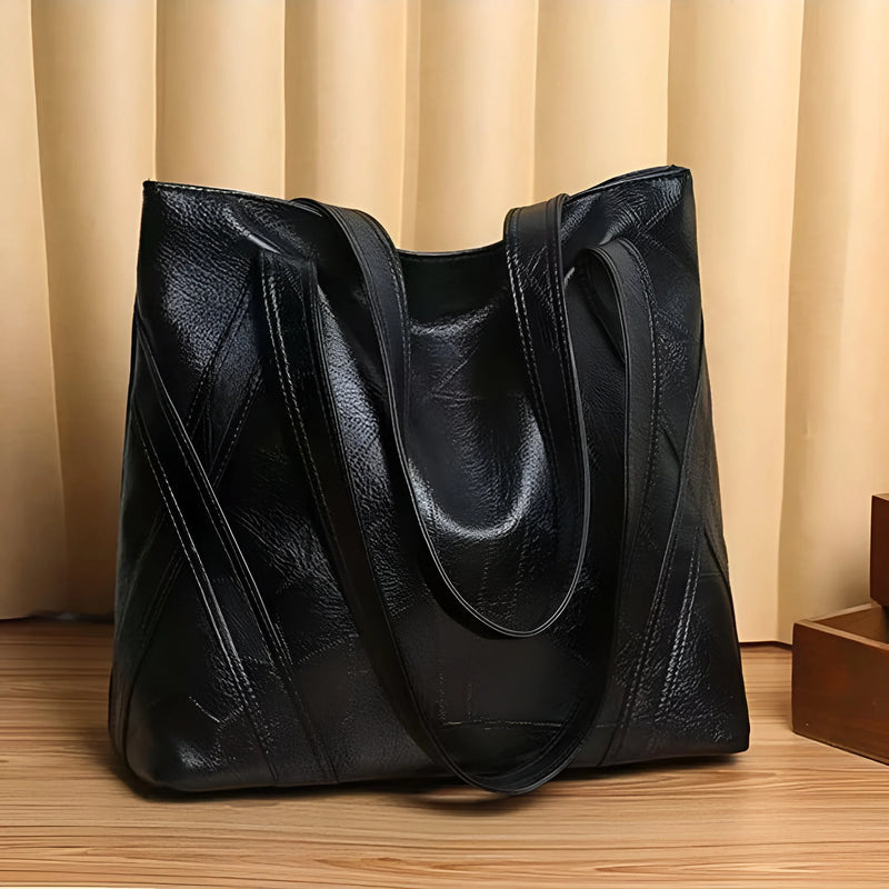 Large Capacity Zipper Shoulder Leather Bag