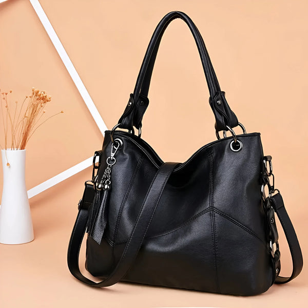 Stylish Tassel-Decorated Shoulder Bag