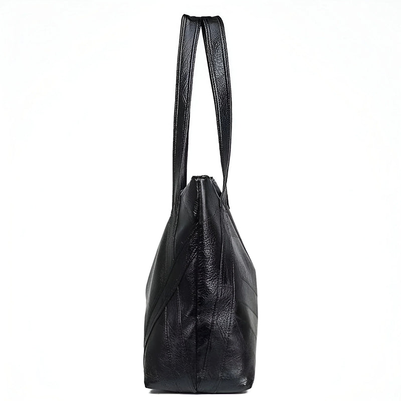 Large Capacity Zipper Shoulder Leather Bag