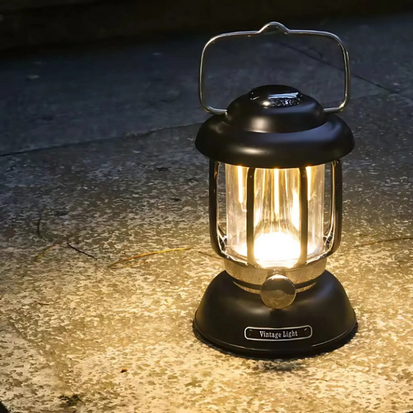 Vintage Camping Lantern with USB and Magnetic Base