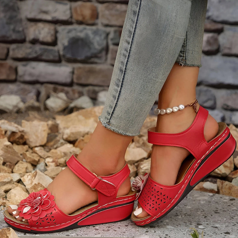 Women's Floral Mid-Heel Sandals