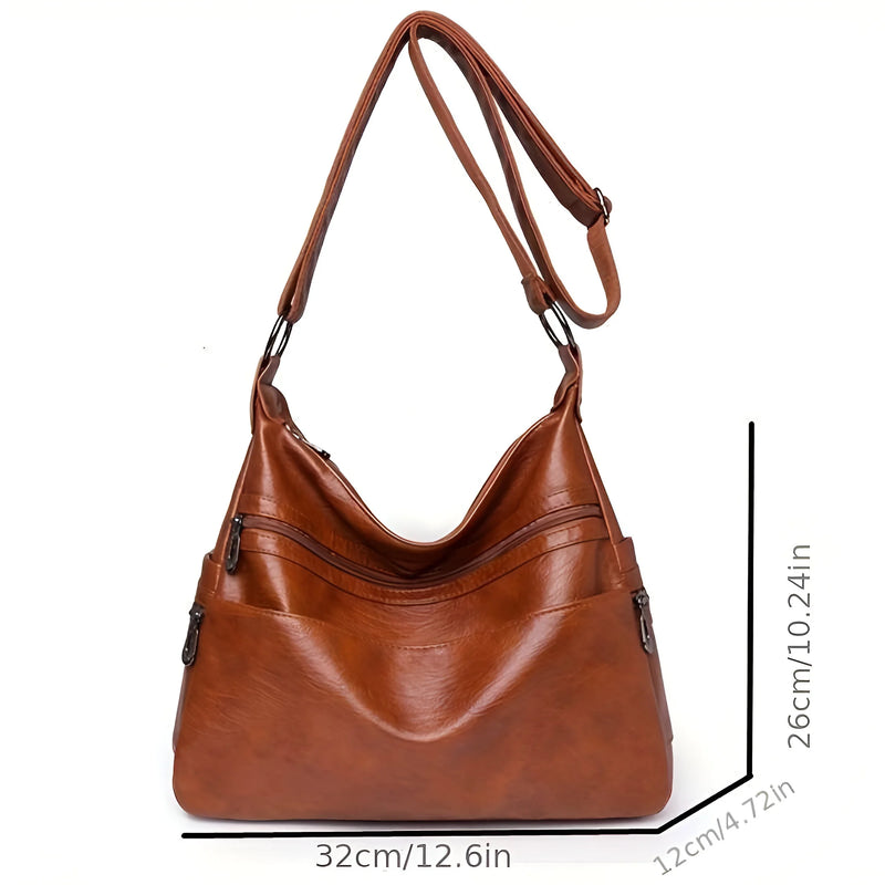 Large Capacity Leather Crossbody Bag