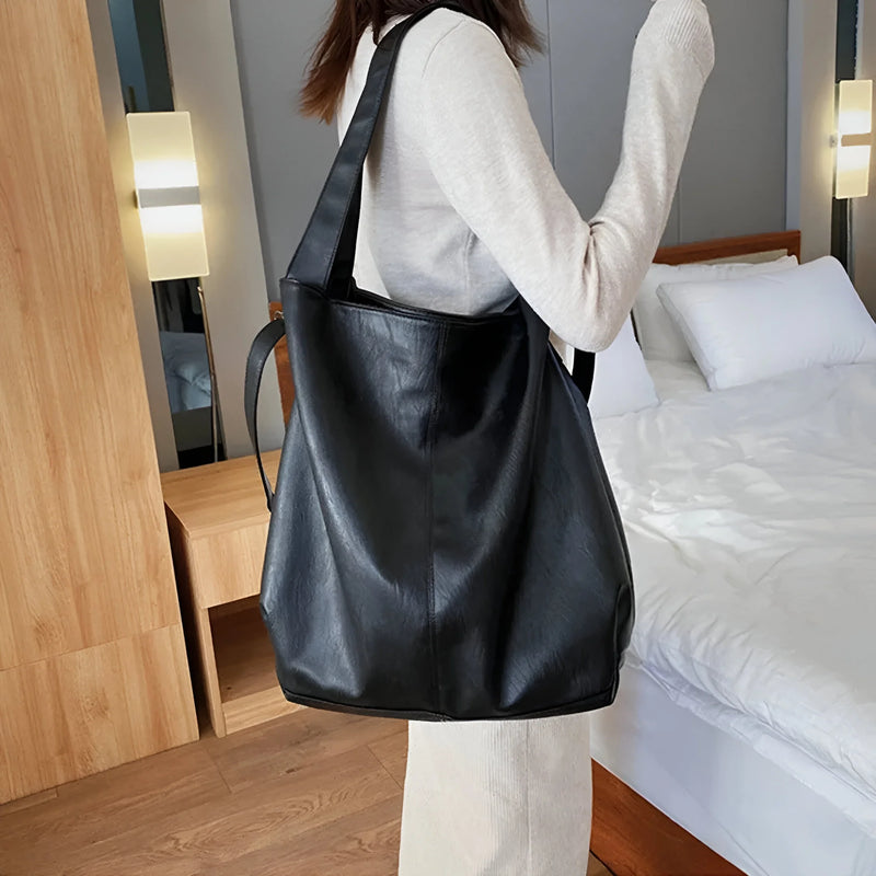 Vintage-Inspired Leather Tote Bag