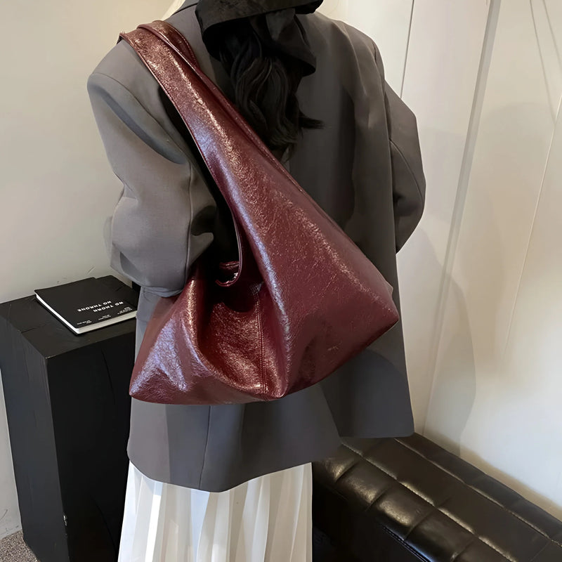 Sculptural Leather Shoulder Bag