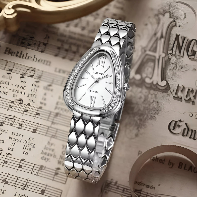 Women's Crystal-Accented Bracelet Watch