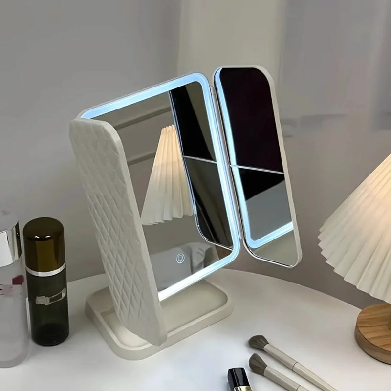 Tri-Fold LED Makeup Mirror