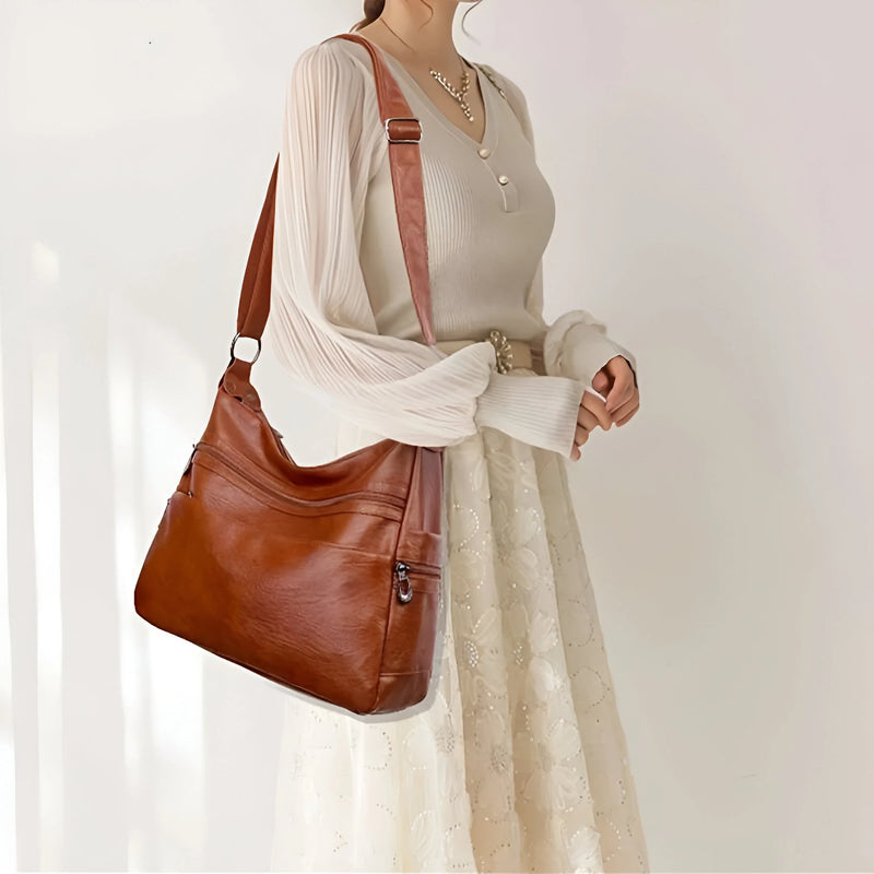 Large Capacity Leather Crossbody Bag