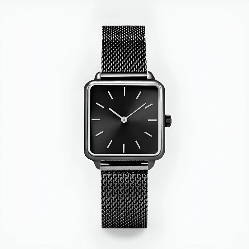 Sleek Square Dial Mesh Strap Watch for Women