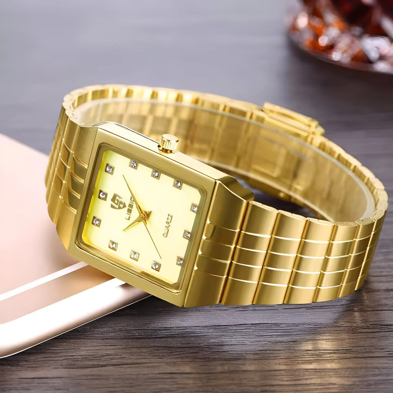 Golden Quartz Watch for Men and Women