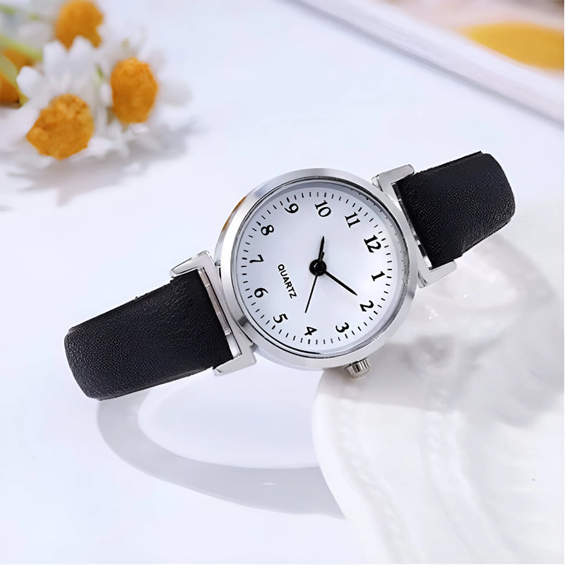 Women's Minimalist Quartz Watch with Leather Strap