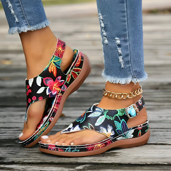 Women’s Floral Embroidered Wedge Sandals