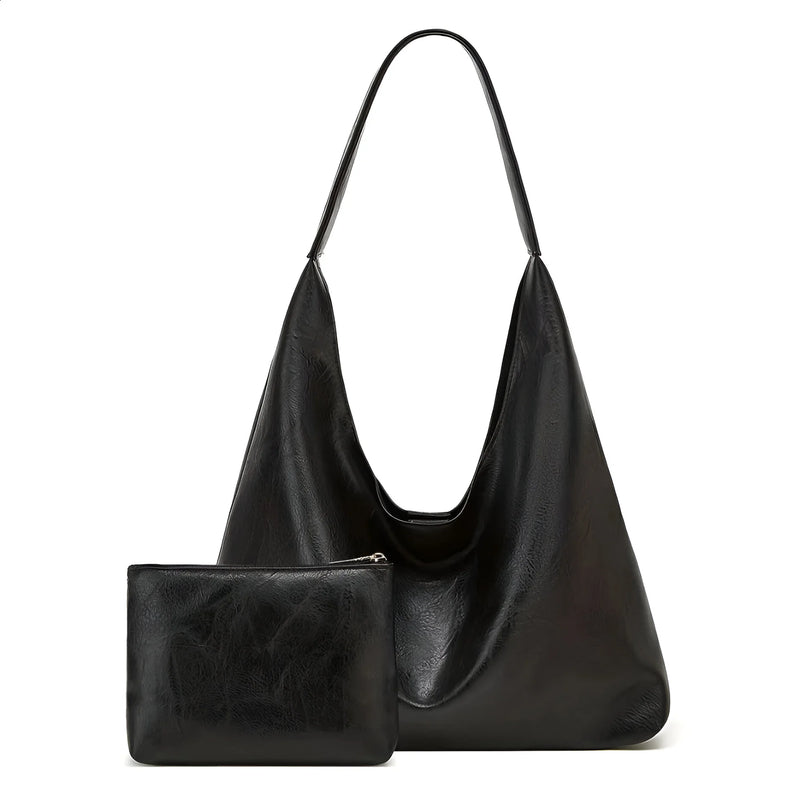 Large Leather Shoulder Tote Bag