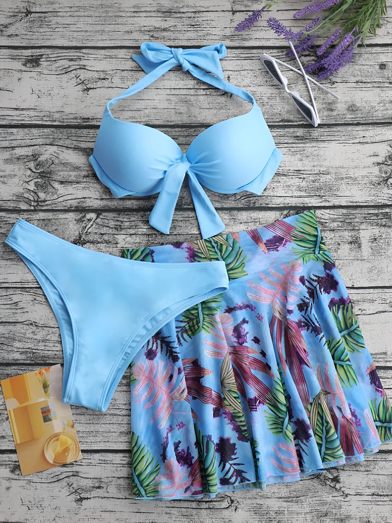 3-Piece Tropical Bikini Set