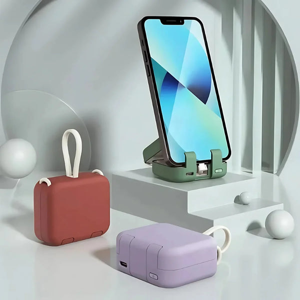 Portable Mini Power Bank with Phone Holder