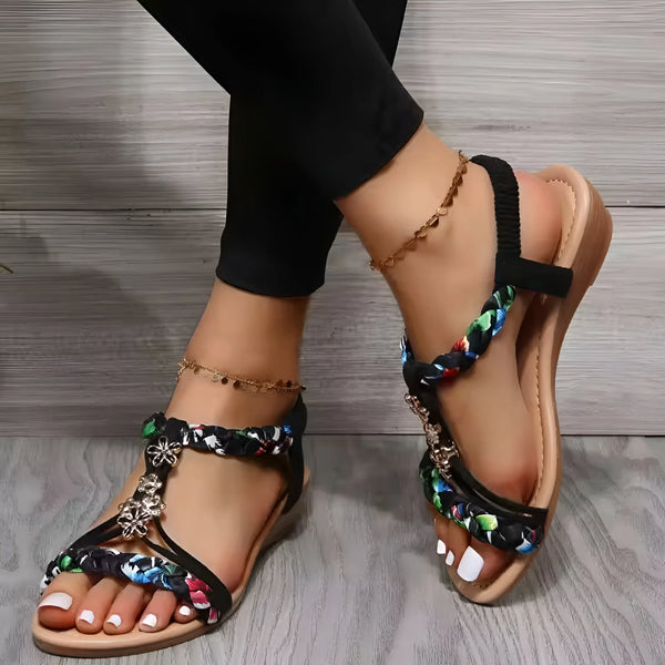 Women’s Braided Summer Sandals With Adjustable Straps