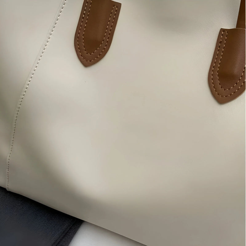 Stylish Sewing Thread Shoulder Leather Bag