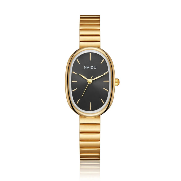 Sleek Oval Quartz Wristwatch