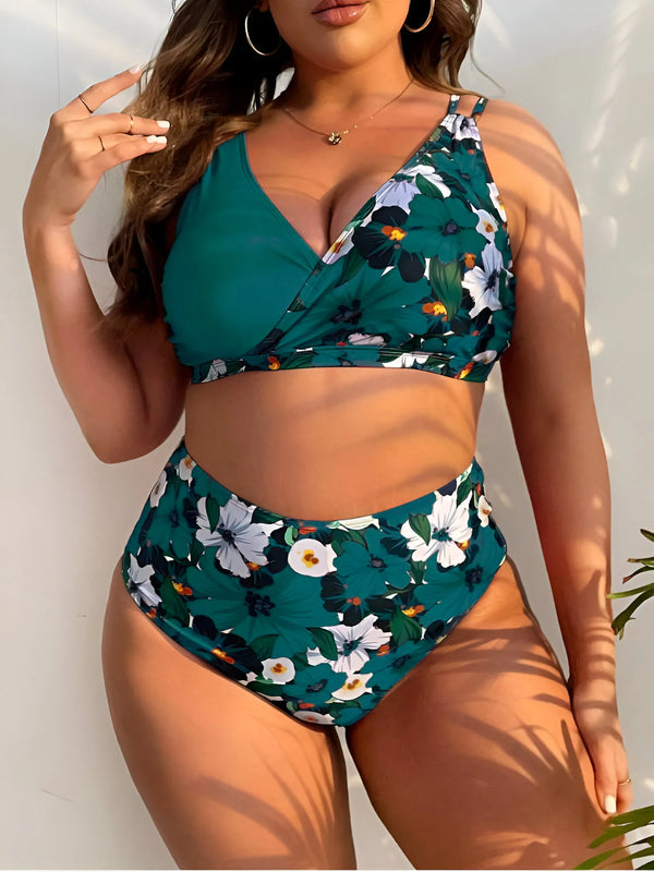 Plus Size Tankini Two Piece Swimsuit Set