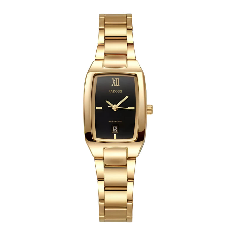 Women's Rectangular Gold Watch