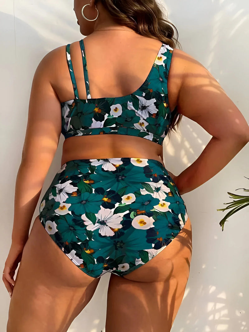 Plus Size Tankini Two Piece Swimsuit Set