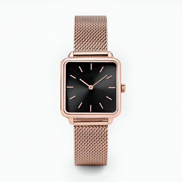 Sleek Square Dial Mesh Strap Watch for Women