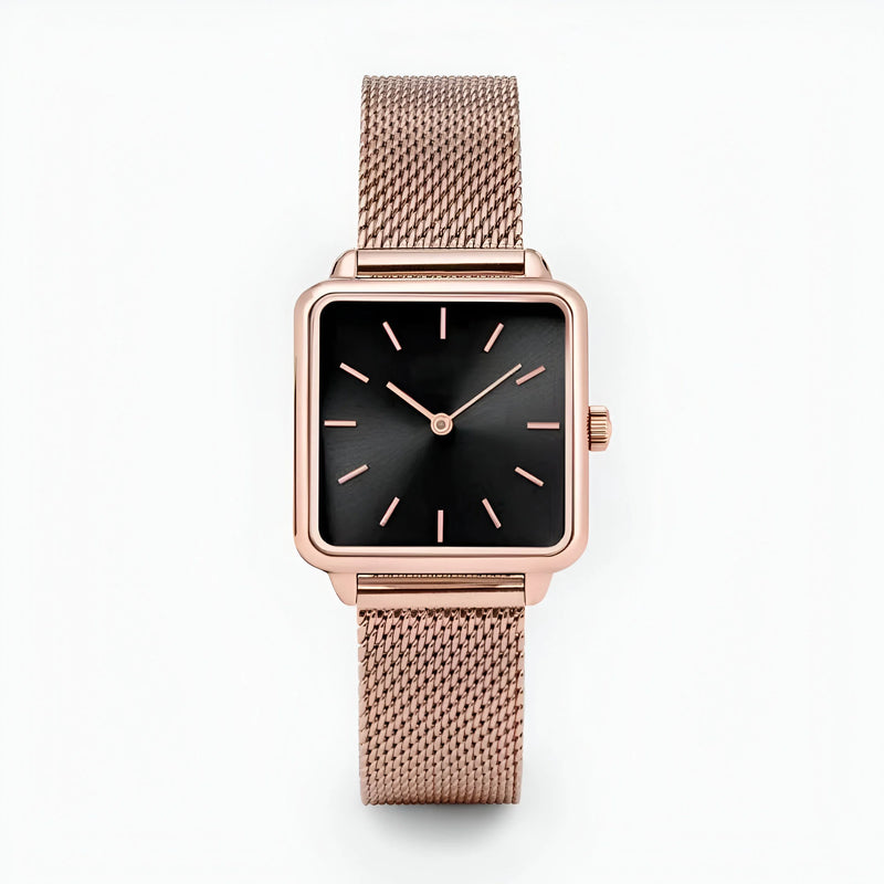 Sleek Square Dial Mesh Strap Watch for Women