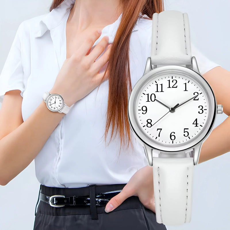 Women's Quartz Watch With Leather Strap