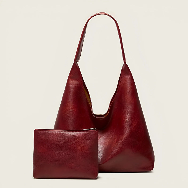 Large Leather Shoulder Tote Bag