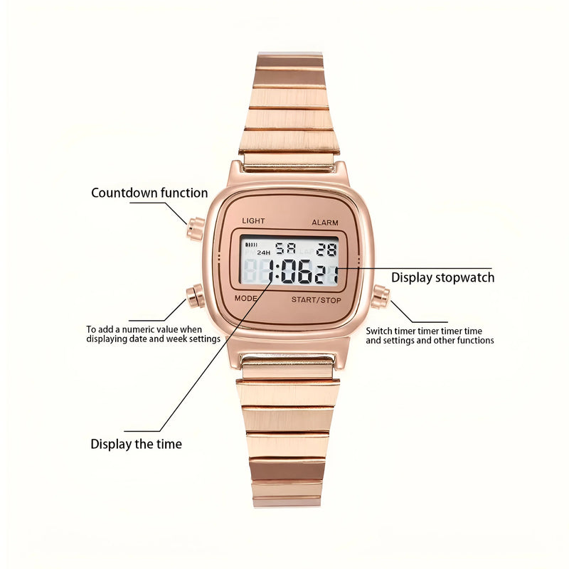 Digital Stainless Steel Watch for Women