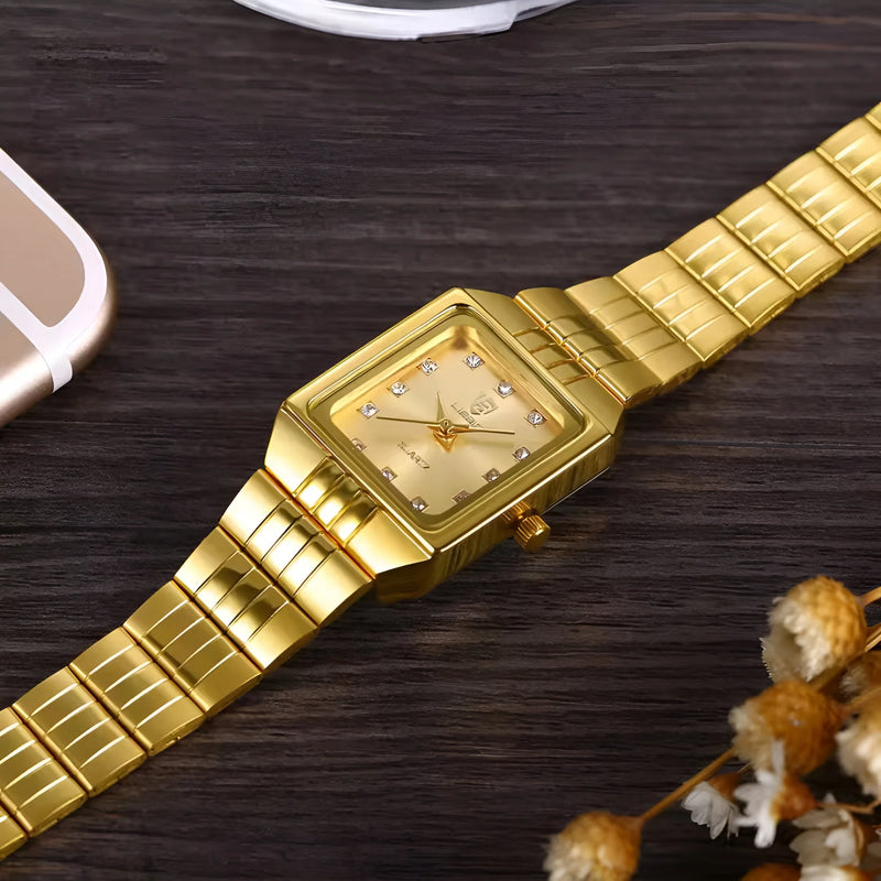 Golden Quartz Watch for Men and Women