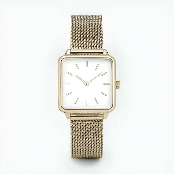 Sleek Square Dial Mesh Strap Watch for Women