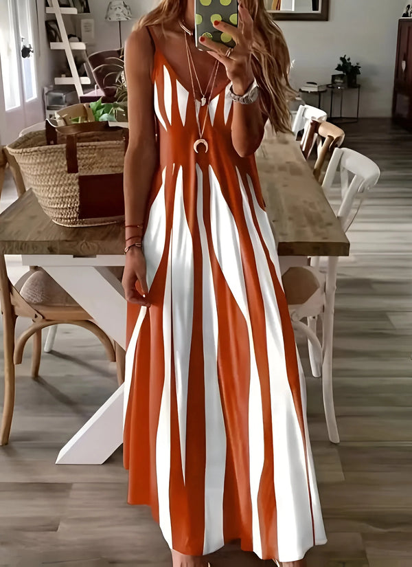 Striped Sleeveless Maxi Dress