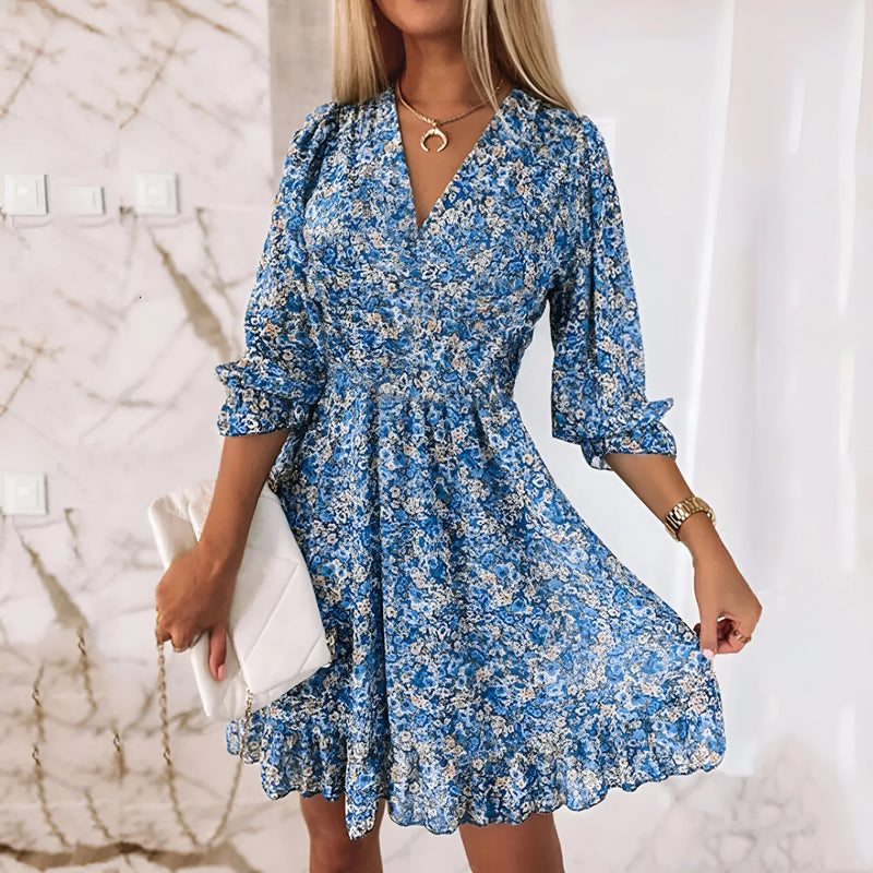 Boho Floral A-Line Dress