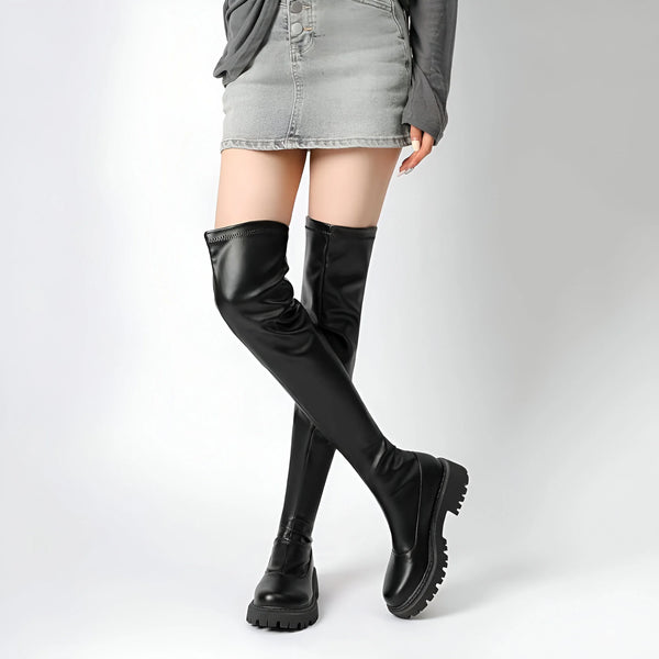 Knee-High Chunky Boots for Women