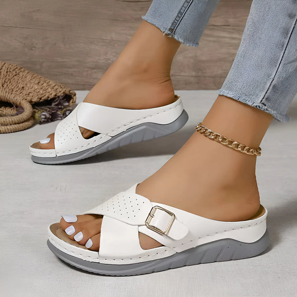 Women's Cross-Strap Platform Slippers