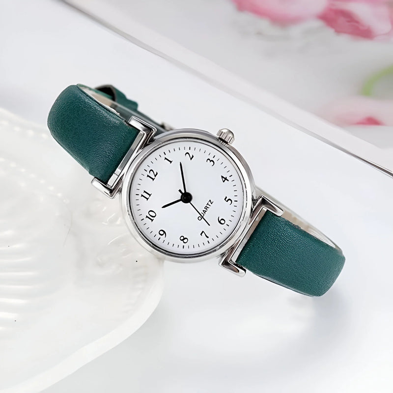 Women's Minimalist Quartz Watch with Leather Strap