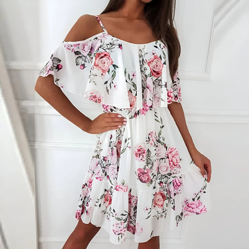 Off-Shoulder Ruffle Chiffon Top