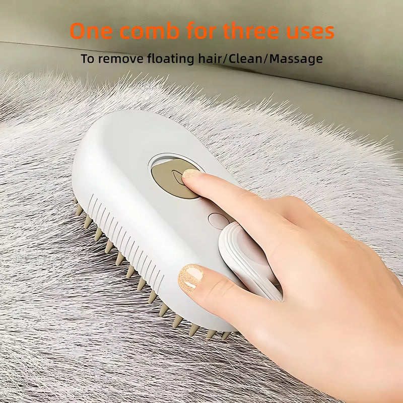 3-in-1 Electric Steam Pet Grooming Brush