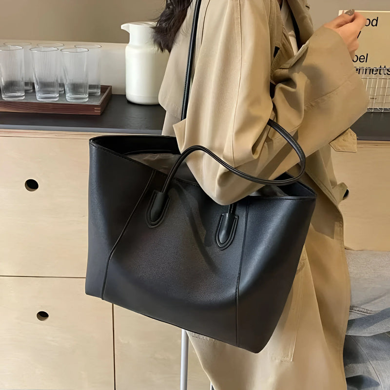 Stylish Sewing Thread Shoulder Leather Bag