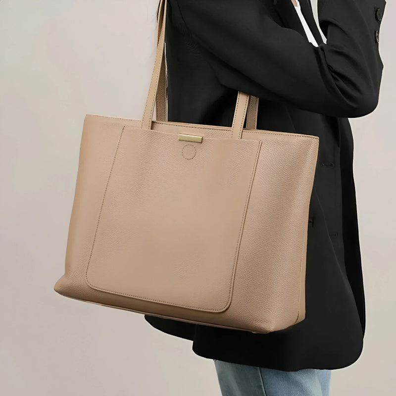 Premium Leather Shoulder Tote Bag