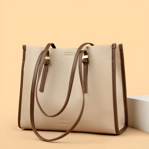 Textured Leather Tote Bag with Spacious Interior