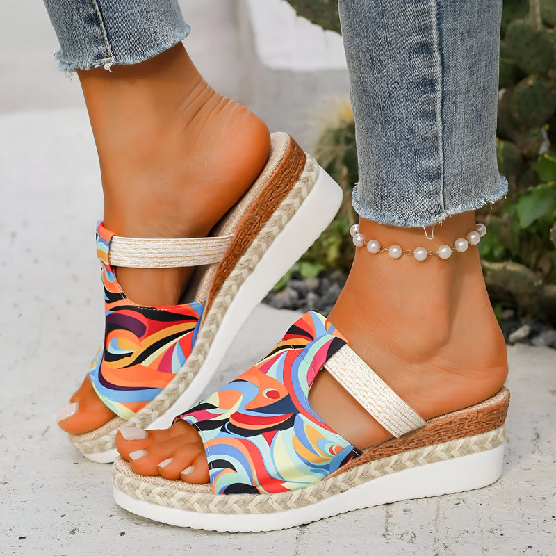 Colorful Women's Platform Wedge Sandals